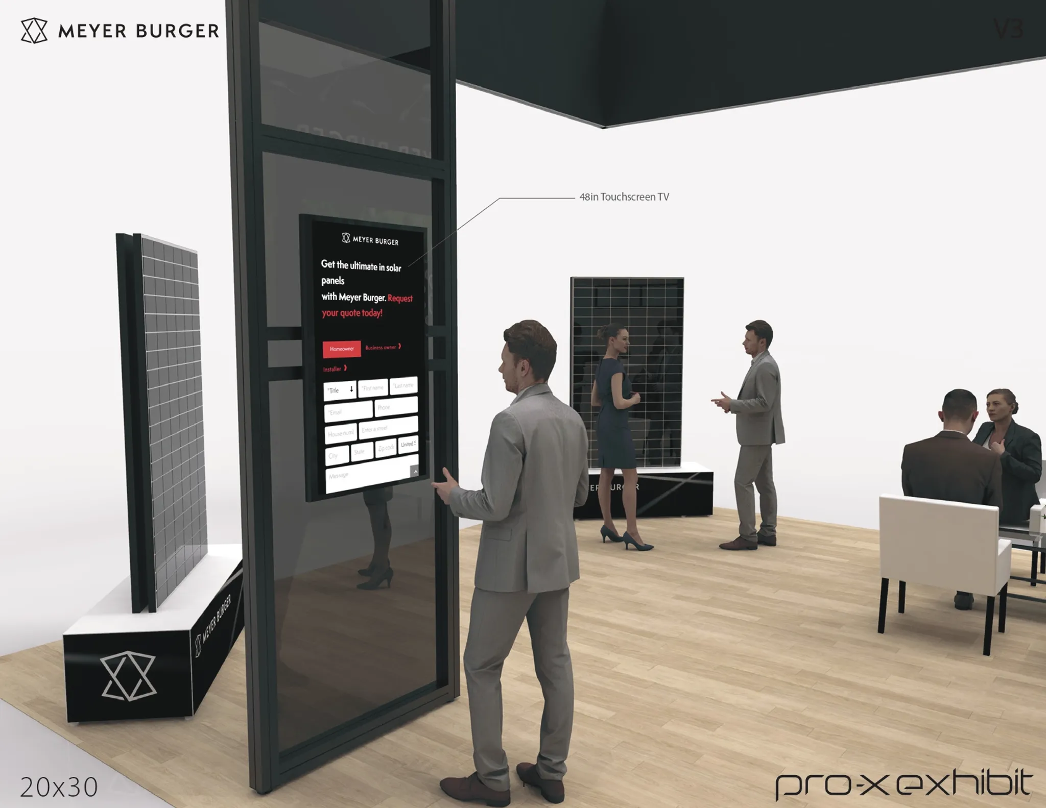 20x30 Péninsule booth design by Pro-X Exhibits